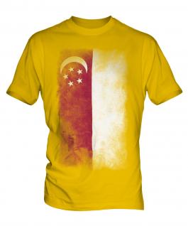 Singapore Faded Flag Mens T-Shirt