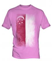 Singapore Faded Flag Mens T-Shirt
