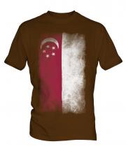 Singapore Faded Flag Mens T-Shirt