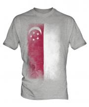 Singapore Faded Flag Mens T-Shirt
