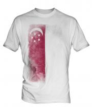 Singapore Faded Flag Mens T-Shirt
