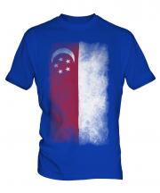 Singapore Faded Flag Mens T-Shirt