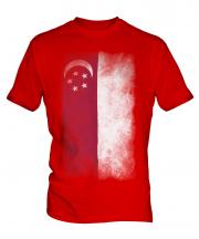 Singapore Faded Flag Mens T-Shirt