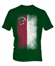 Singapore Faded Flag Mens T-Shirt