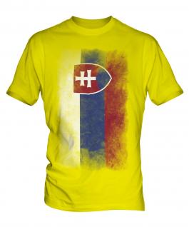 Slovakia Faded Flag Mens T-Shirt
