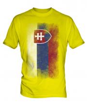 Slovakia Faded Flag Mens T-Shirt