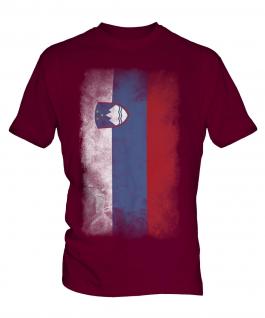 Slovenia Faded Flag Mens T-Shirt