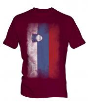 Slovenia Faded Flag Mens T-Shirt