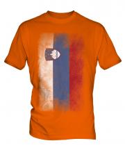 Slovenia Faded Flag Mens T-Shirt
