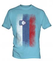 Slovenia Faded Flag Mens T-Shirt