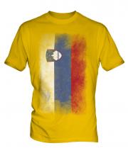 Slovenia Faded Flag Mens T-Shirt