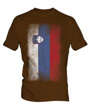 Slovenia Faded Flag Mens T-Shirt