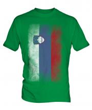 Slovenia Faded Flag Mens T-Shirt