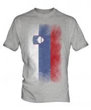 Slovenia Faded Flag Mens T-Shirt
