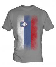 Slovenia Faded Flag Mens T-Shirt