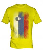 Slovenia Faded Flag Mens T-Shirt