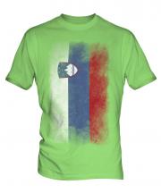 Slovenia Faded Flag Mens T-Shirt
