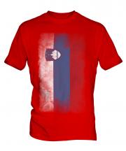 Slovenia Faded Flag Mens T-Shirt