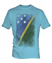 Solomon Islands Faded Flag Mens T-Shirt