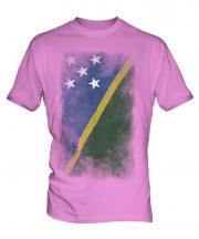 Solomon Islands Faded Flag Mens T-Shirt