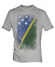 Solomon Islands Faded Flag Mens T-Shirt
