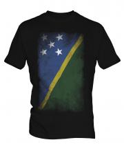 Solomon Islands Faded Flag Mens T-Shirt