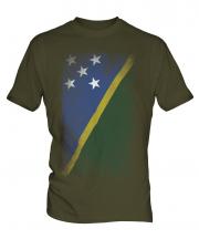 Solomon Islands Faded Flag Mens T-Shirt