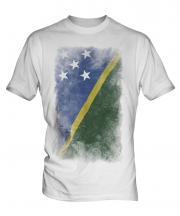 Solomon Islands Faded Flag Mens T-Shirt