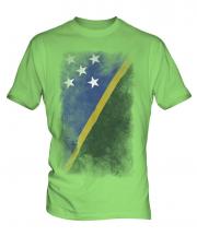 Solomon Islands Faded Flag Mens T-Shirt