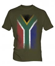 South Africa Faded Flag Mens T-Shirt