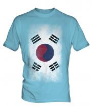South Korea Faded Flag Mens T-Shirt