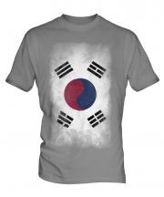 South Korea Faded Flag Mens T-Shirt