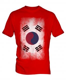 South Korea Faded Flag Mens T-Shirt