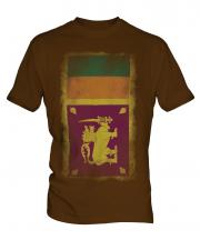 Sri Lanka Faded Flag Mens T-Shirt