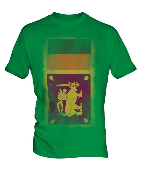 Sri Lanka Faded Flag Mens T-Shirt