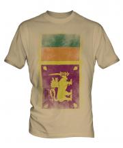 Sri Lanka Faded Flag Mens T-Shirt