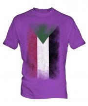 Sudan Faded Flag Mens T-Shirt