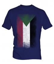 Sudan Faded Flag Mens T-Shirt