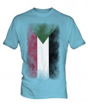 Sudan Faded Flag Mens T-Shirt