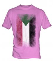 Sudan Faded Flag Mens T-Shirt