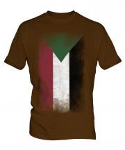 Sudan Faded Flag Mens T-Shirt