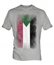 Sudan Faded Flag Mens T-Shirt