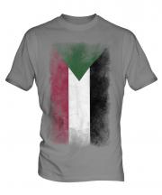 Sudan Faded Flag Mens T-Shirt