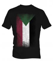 Sudan Faded Flag Mens T-Shirt