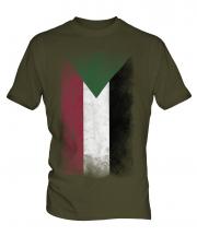 Sudan Faded Flag Mens T-Shirt