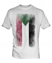 Sudan Faded Flag Mens T-Shirt