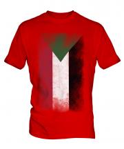Sudan Faded Flag Mens T-Shirt