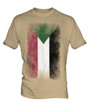Sudan Faded Flag Mens T-Shirt