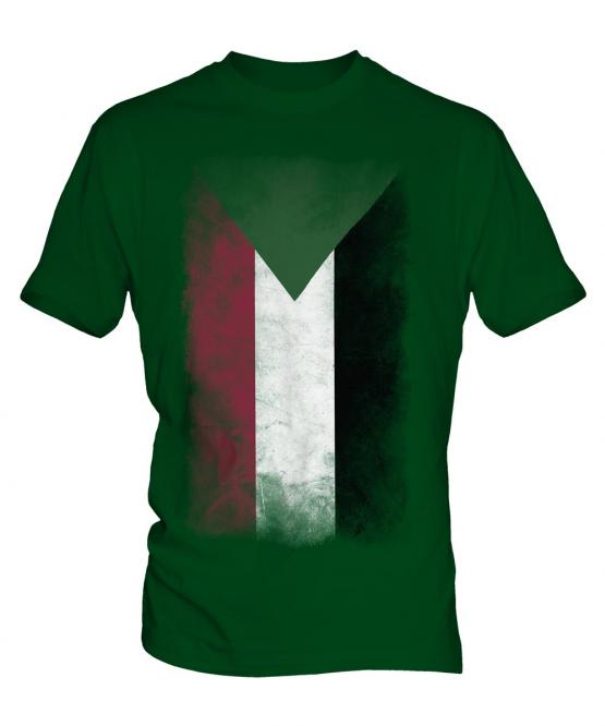 Sudan Faded Flag Mens T-Shirt