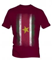 Suriname Faded Flag Mens T-Shirt